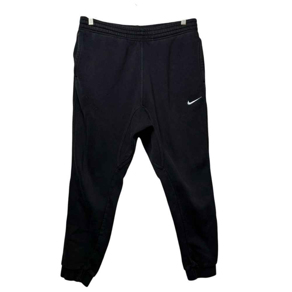 Nike Sweatpants Mens SZ L Fleece Joggers Drawstring Black Pockets Lounge Travel